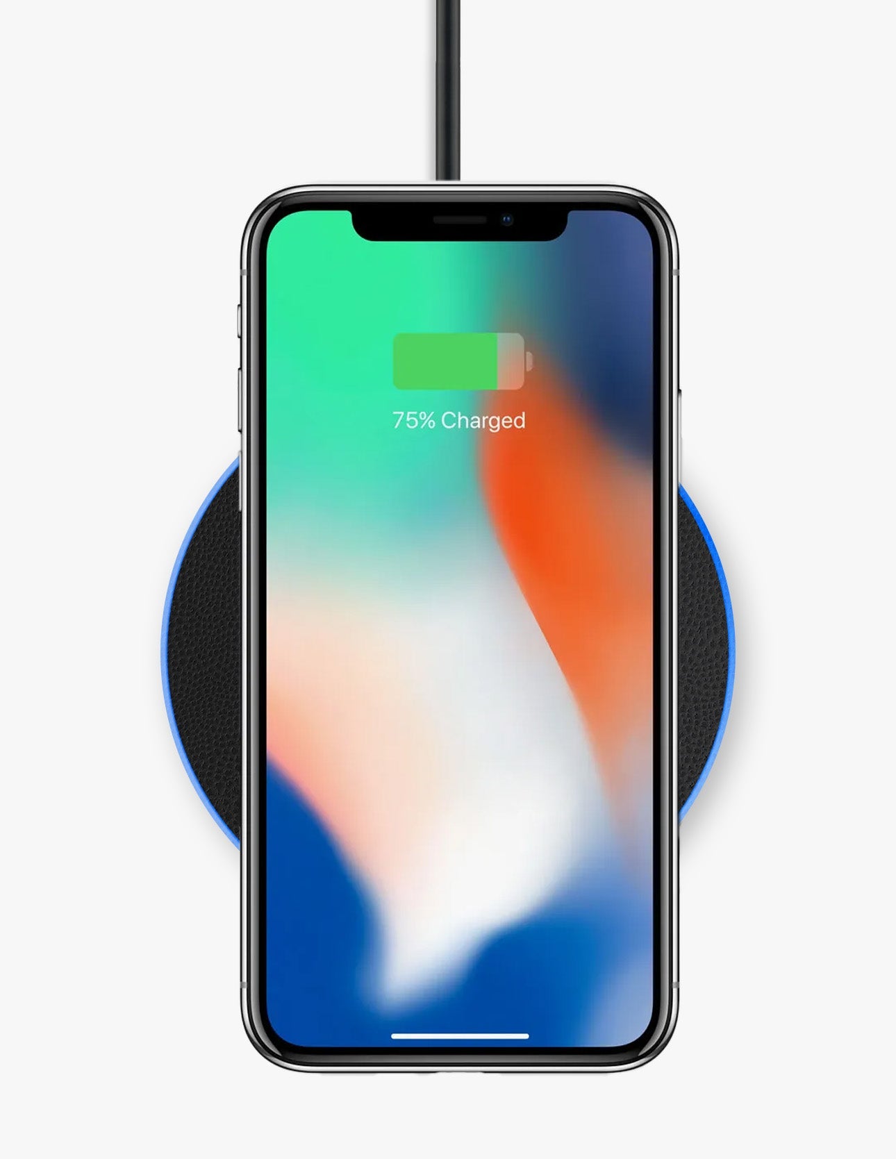 Wireless Charger (QI Charger) in black leather